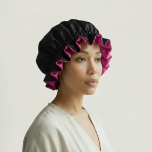 Black and Fuchsia Travel Bonnet